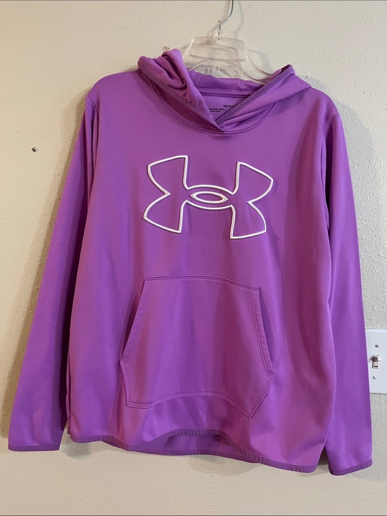 Under Armour Tops - Under Armour Lavender Pullover Hoodie with White L
